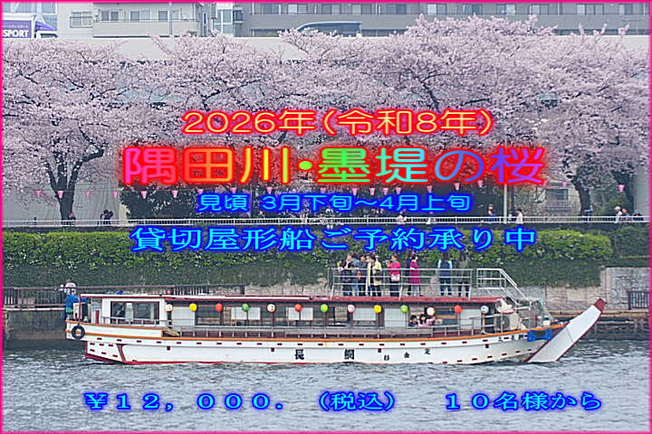 暖かい冬の屋形船